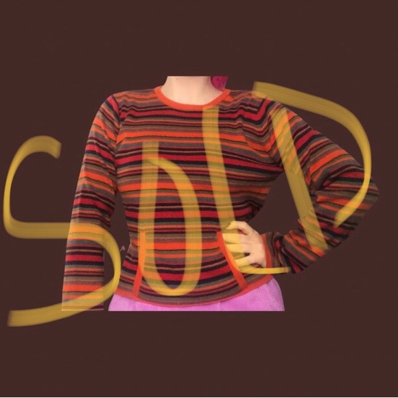 Y2K American Eagle Striped Longsleeve - Picture 1 of 11